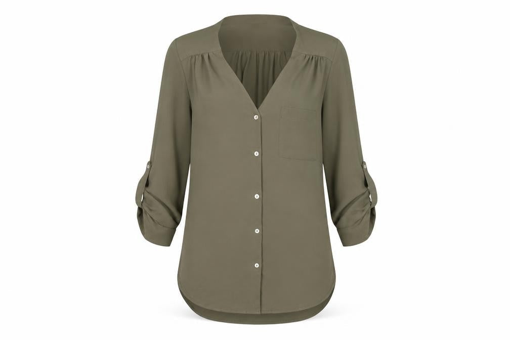 Womens UK Size 8 New Look Green Basic Button-Up