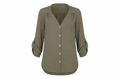 Womens UK Size 8 New Look Green Basic Button-Up