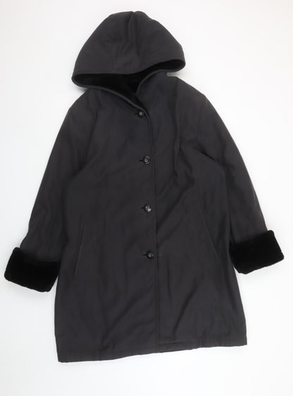 Womens UK Size 12 BHS Black Overcoat