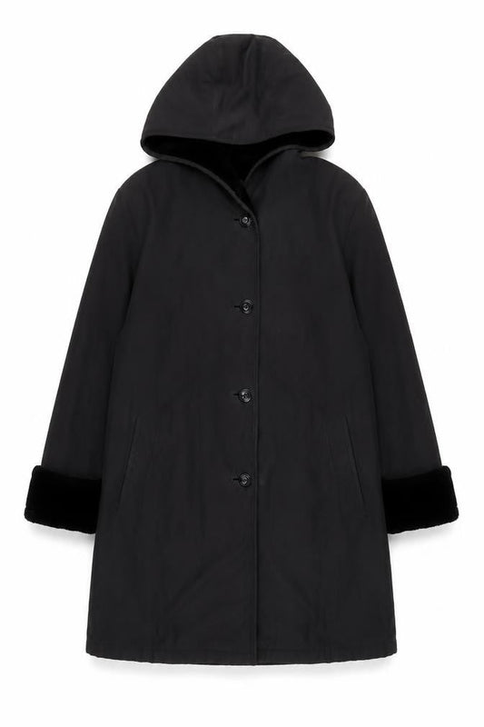 Womens UK Size 12 BHS Black Overcoat