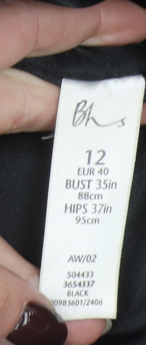 Womens UK Size 12 BHS Black Overcoat