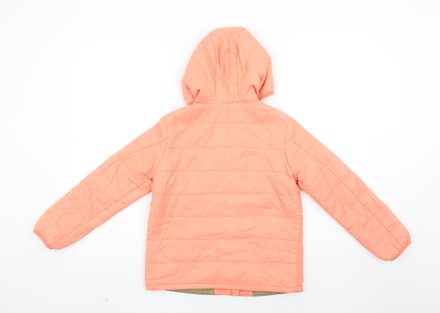 United Colors of Benetton Girls Orange Hooded Puffer Jacket 9-10 Years