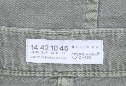 Primark Women Green Cotton Cargo Mini Skirt Size 14