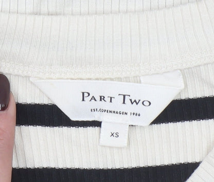 Part Two Women Black Striped Midi Tank Dress XS