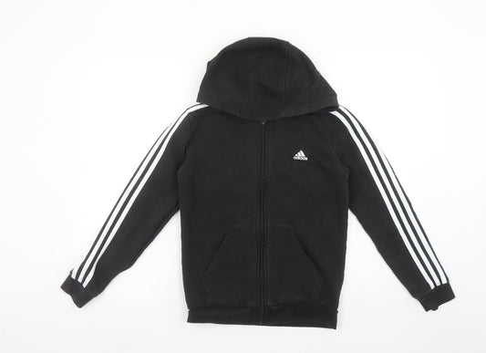 Boys UK Size 12 Years adidas Black Full Zip Hoodie