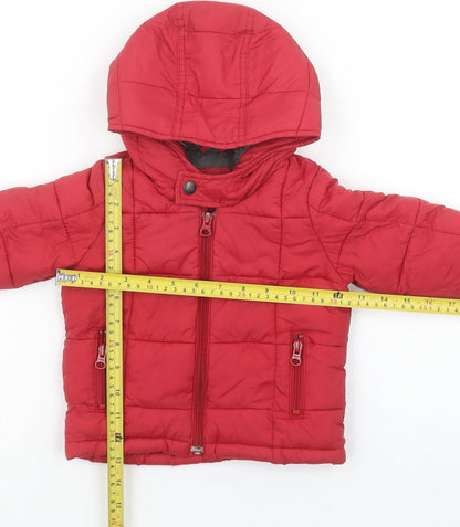 babyGap Unisex Baby Red 12-18 Months Hooded Puffer Jacket