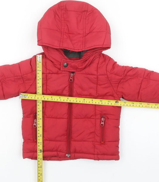 babyGap Unisex Baby Red 12-18 Months Hooded Puffer Jacket