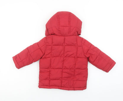 babyGap Unisex Baby Red 12-18 Months Hooded Puffer Jacket