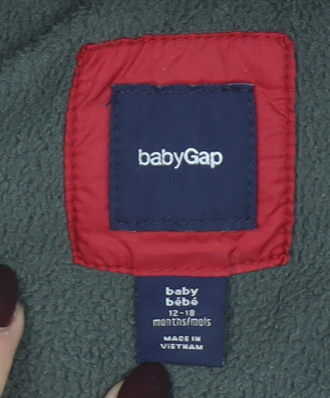 babyGap Unisex Baby Red 12-18 Months Hooded Puffer Jacket