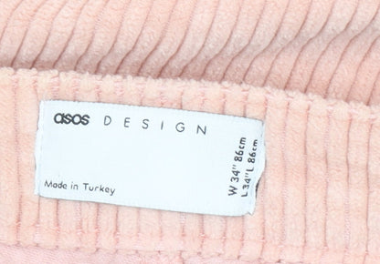 ASOS DESIGN Men’s Pink Corduroy Chino Trousers W34 L34