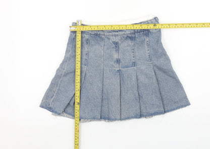 Marks and Spencer Girls Blue Denim Pleated Skirt 9-10 Years