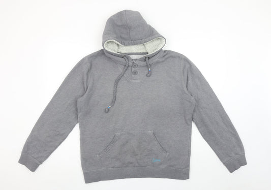 Womens UK Size 14 Saltrock Grey Henley Hoodie