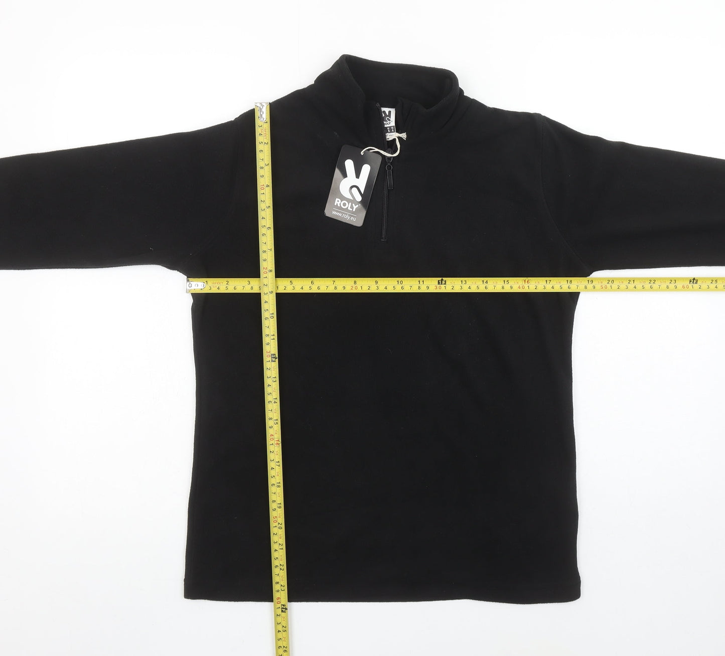 Roly Women's Black Fleece 1/4 Zip Pullover Sweatshirt Size 8 S