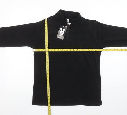 Roly Women's Black Fleece 1/4 Zip Pullover Sweatshirt Size 8 S