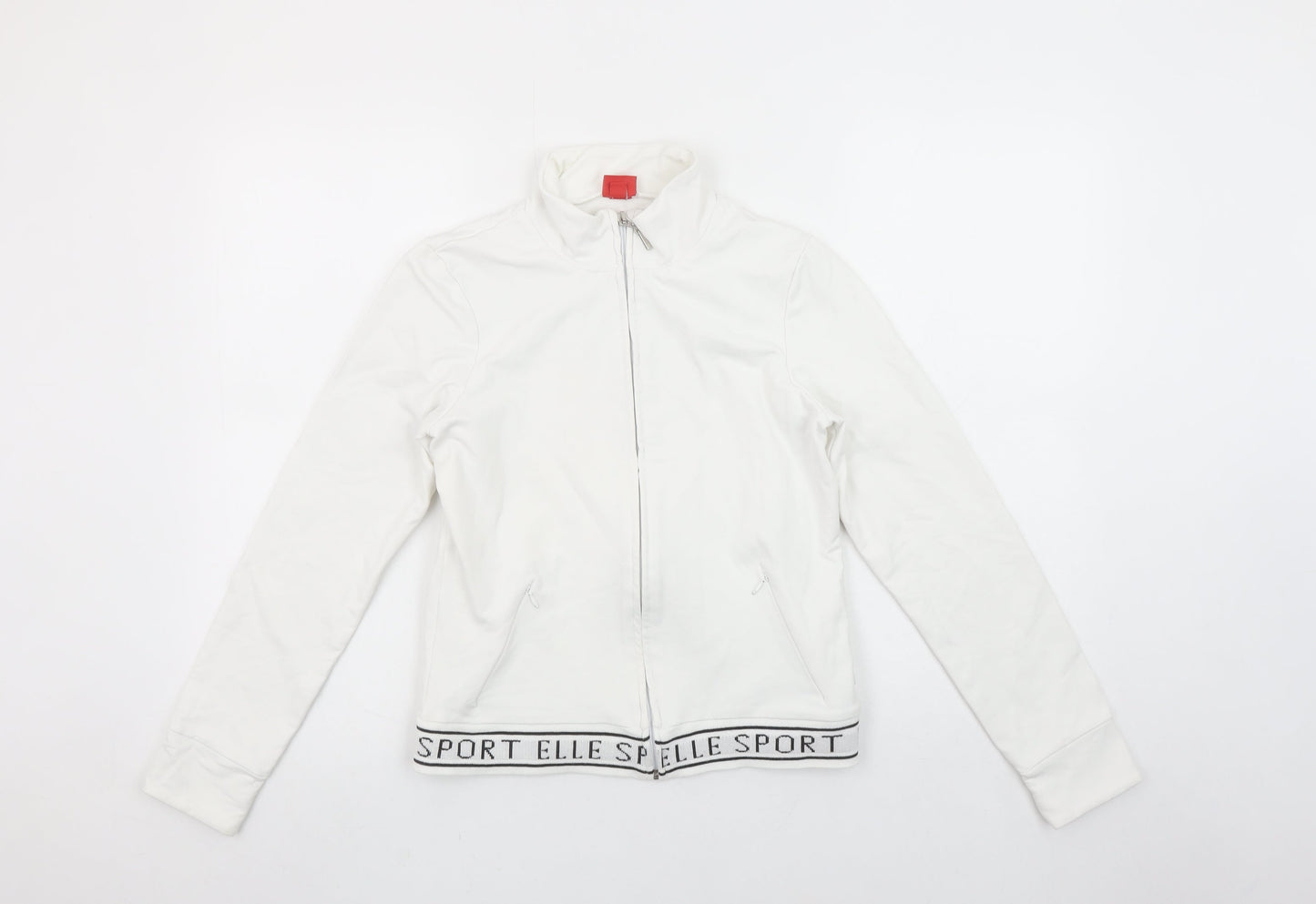 Womens UK Size 12 Elle Sport White Full Zip Hoodie