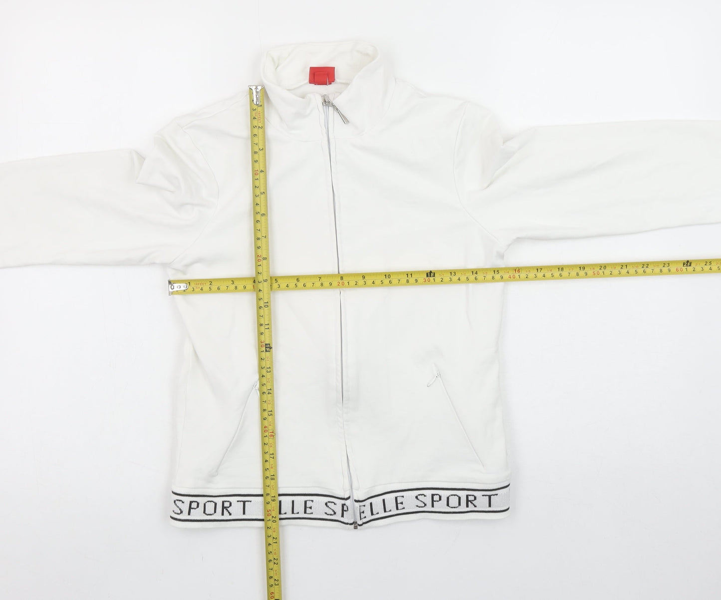 Womens UK Size 12 Elle Sport White Full Zip Hoodie