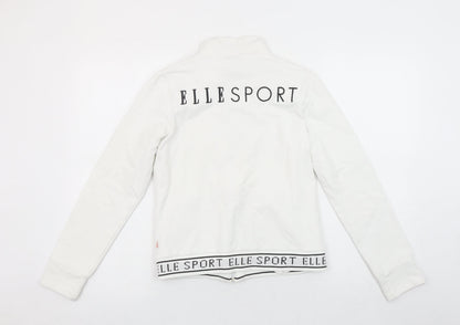 Womens UK Size 12 Elle Sport White Full Zip Hoodie