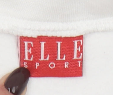 Womens UK Size 12 Elle Sport White Full Zip Hoodie