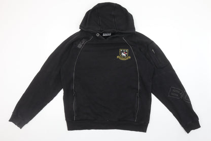 Mens UK Size M BLK Black Pullover Hoodie