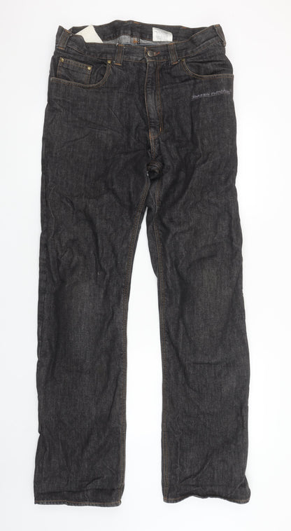 Bikers Paradise Men's Black Straight Denim Jeans W32 L34 Heavy Duty Cotton