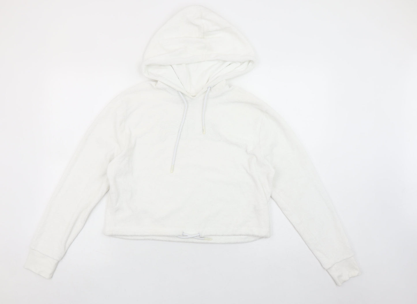 Womens UK Size S FILA White Pullover Hoodie