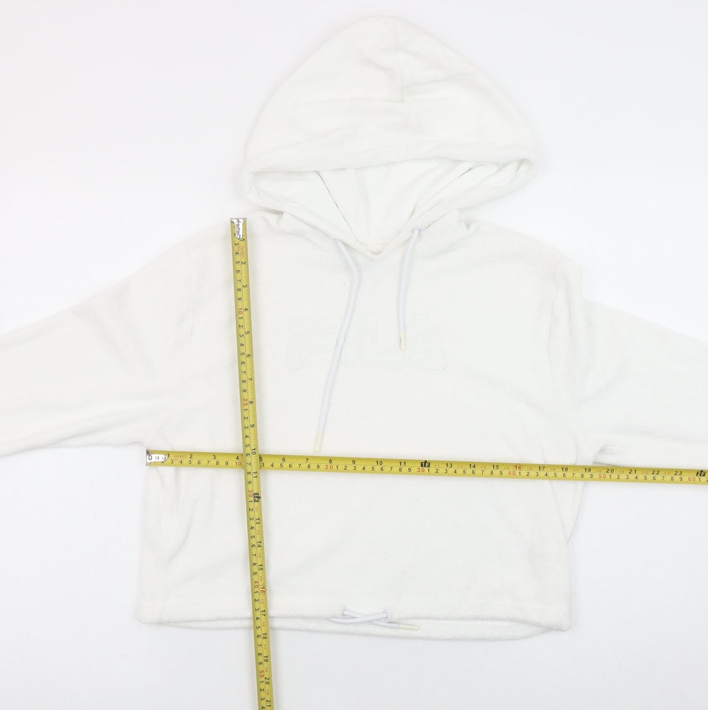 Womens UK Size S FILA White Pullover Hoodie