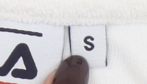 Womens UK Size S FILA White Pullover Hoodie