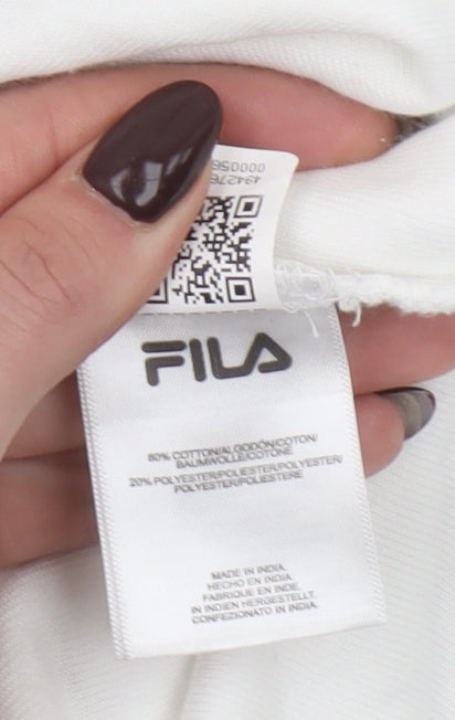 Womens UK Size S FILA White Pullover Hoodie