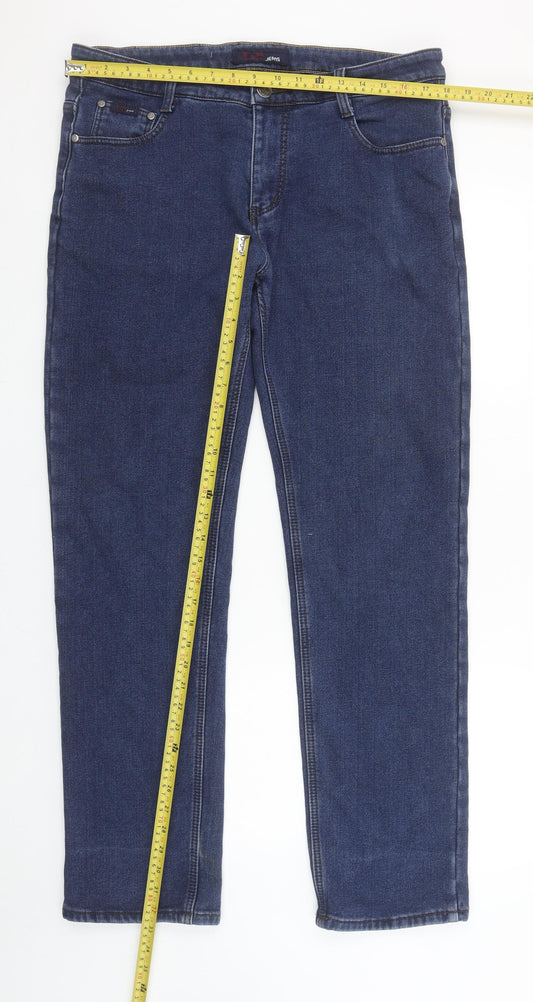 Mens UK Size 37 LUS Jeans Regular Fit Straight Blue Jeans