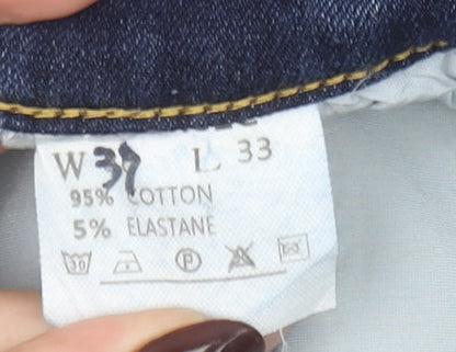 Mens UK Size 37 LUS Jeans Regular Fit Straight Blue Jeans