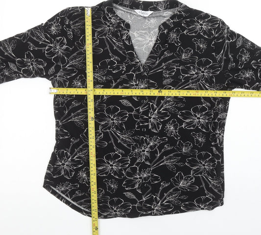 Womens UK Size 14 Classic Black Basic Blouse