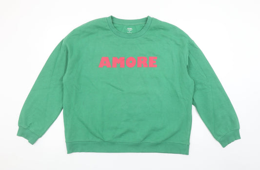 Womens UK Size XL Kiabi Green Pullover Sweatshirt