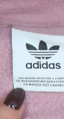 Adidas Women’s Pink Pullover Hoodie Size M 12-14 Cotton Blend Casual