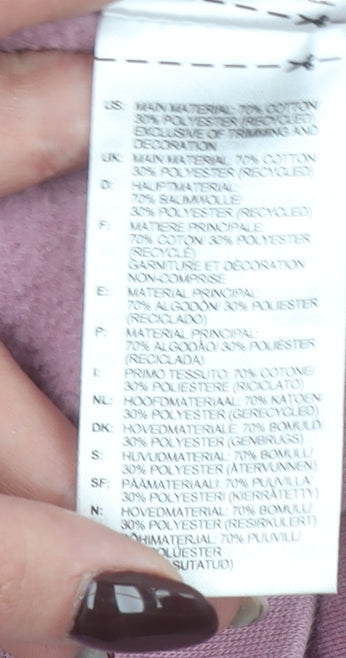 Adidas Women’s Pink Pullover Hoodie Size M 12-14 Cotton Blend Casual