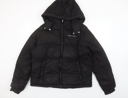 Womens UK Size 12 Pink Soda Sport Black Puffer Jacket