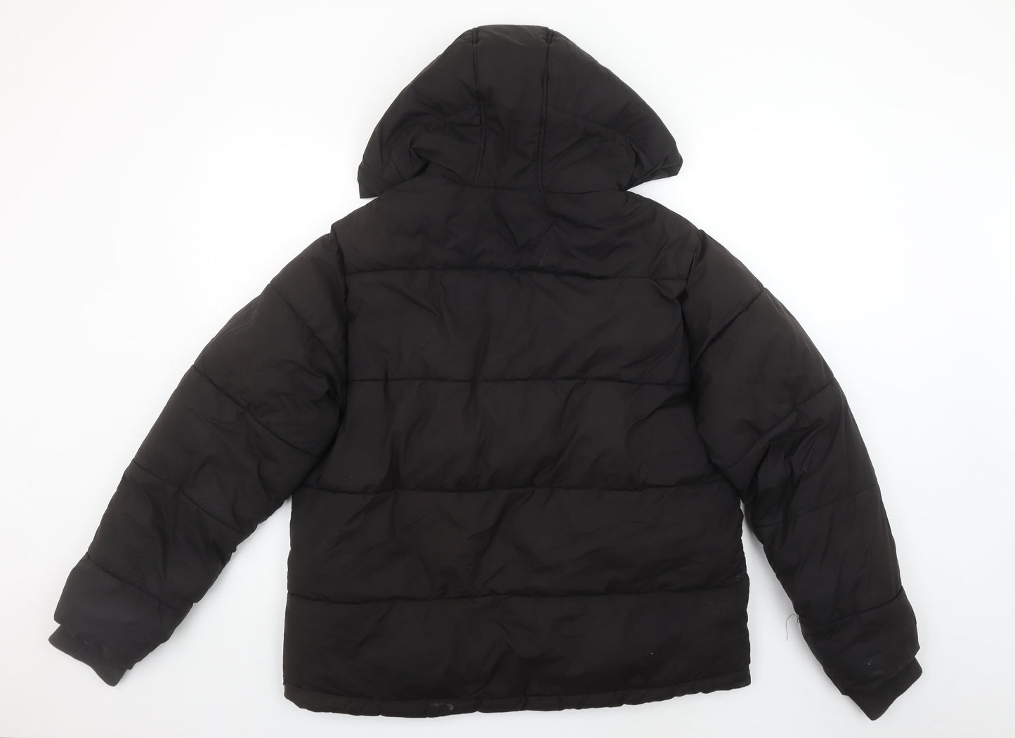 Womens UK Size 12 Pink Soda Sport Black Puffer Jacket