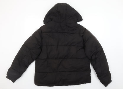 Womens UK Size 12 Pink Soda Sport Black Puffer Jacket