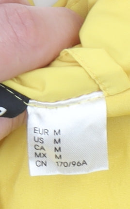 H&M Divided Womens Yellow Puffer Waistcoat M Sleeveless Casual