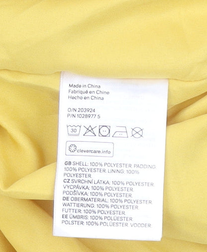 H&M Divided Womens Yellow Puffer Waistcoat M Sleeveless Casual