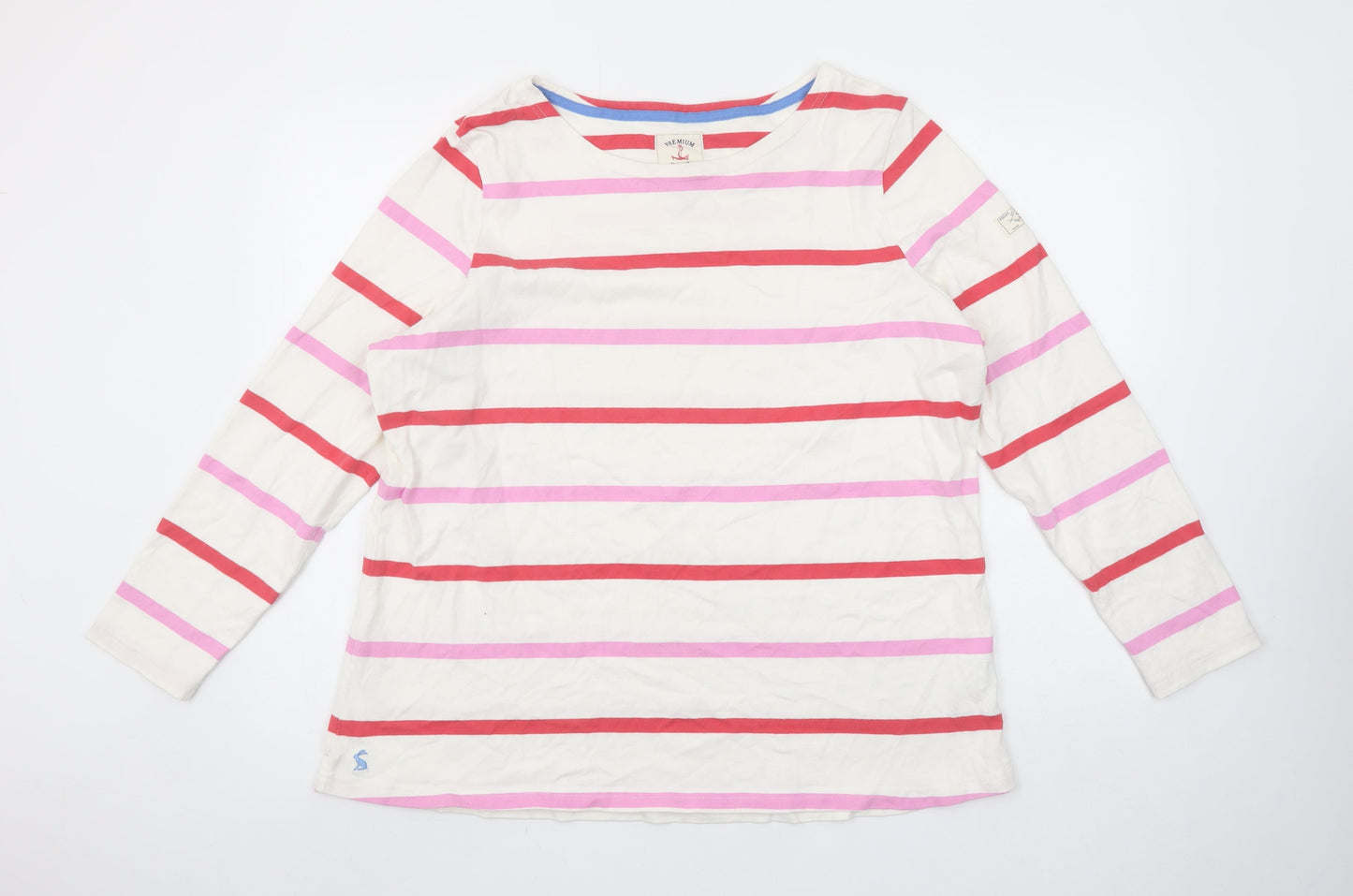 Joules Women’s Multicoloured Striped Long Sleeve Cotton T-Shirt UK22