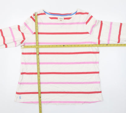 Joules Women’s Multicoloured Striped Long Sleeve Cotton T-Shirt UK22