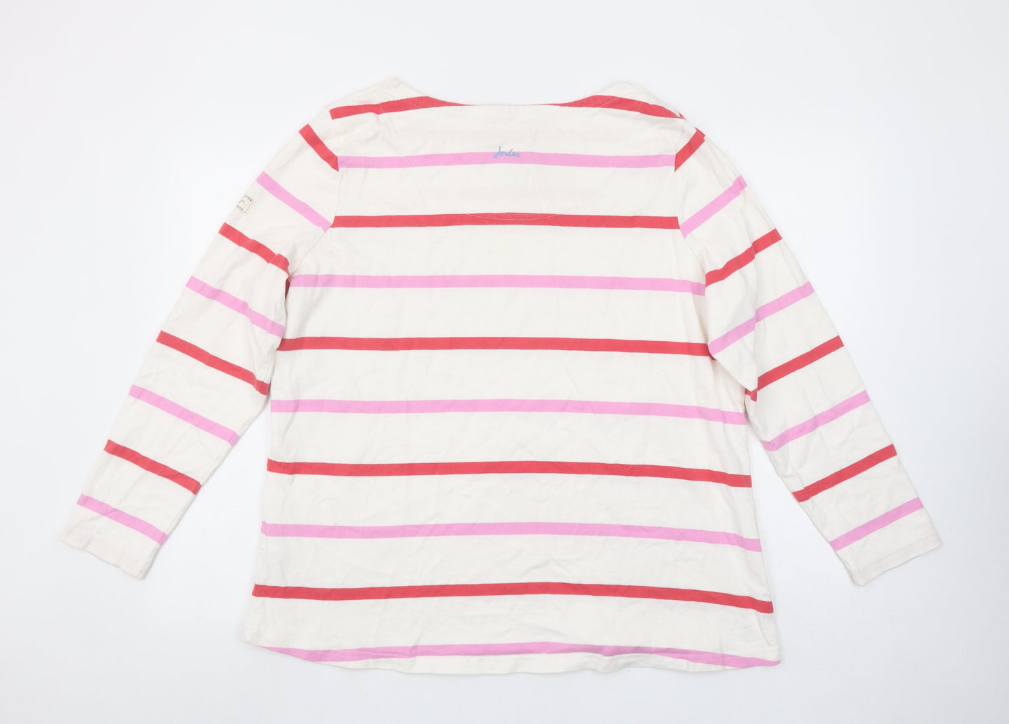 Joules Women’s Multicoloured Striped Long Sleeve Cotton T-Shirt UK22