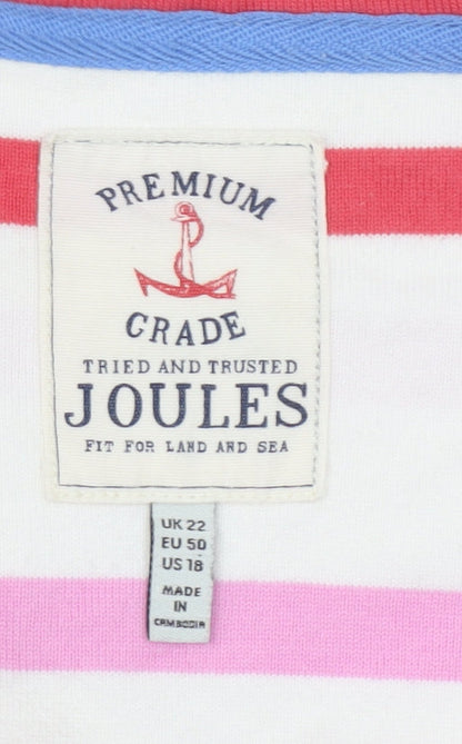 Joules Women’s Multicoloured Striped Long Sleeve Cotton T-Shirt UK22