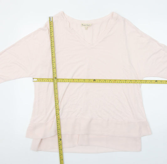 Phase Eight Womens Beige Viscose Blend 3/4 Sleeve V-Neck Tunic Top Size 14