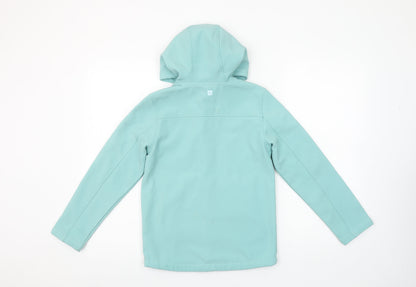 Mountain Warehouse Girls Blue Soft Shell Hooded Jacket 9-10 Years Water Resistant