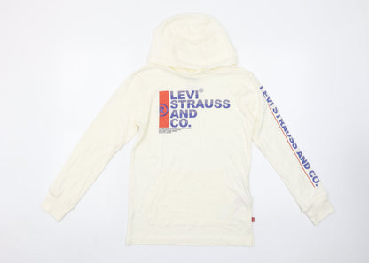 Boys UK Size 10-12 Years Levi's Ivory Pullover Hoodie