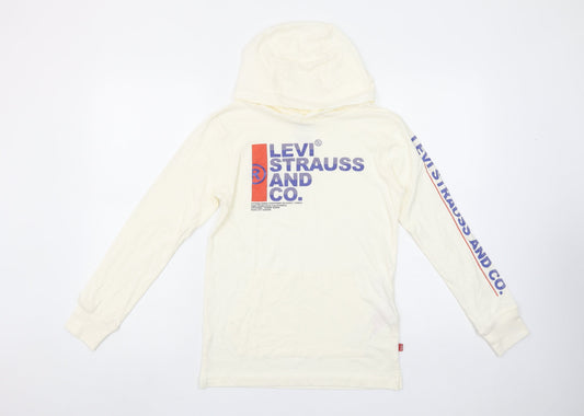 Boys UK Size 10-12 Years Levi's Ivory Pullover Hoodie