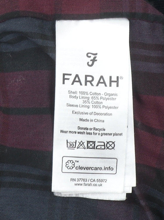 Mens UK Size L Farah Black Bomber Jacket