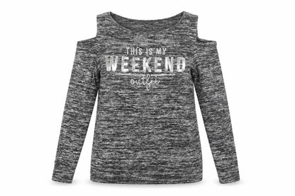 Red Herring Women's Grey Cold Shoulder Weekend T-Shirt Size 10
