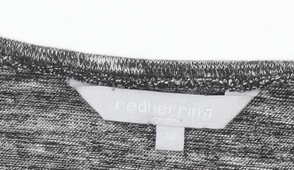 Red Herring Women's Grey Cold Shoulder Weekend T-Shirt Size 10